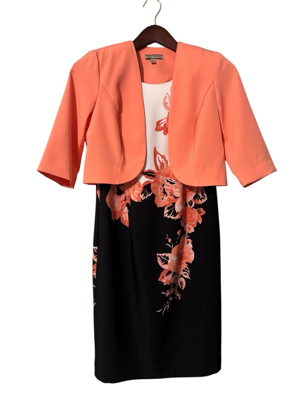 NWT Maya Brooke Coral Jacket Dress Set Size 6P
